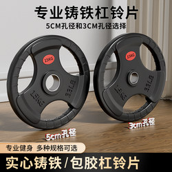 Pure Cast Iron Barbell Plates, Dumbbell Plates, Metal Painted Iron-Coated Three-Hole Hand-Held Iron-Coated Olympic Bar, Small Hole, Large Hole, for Home Use