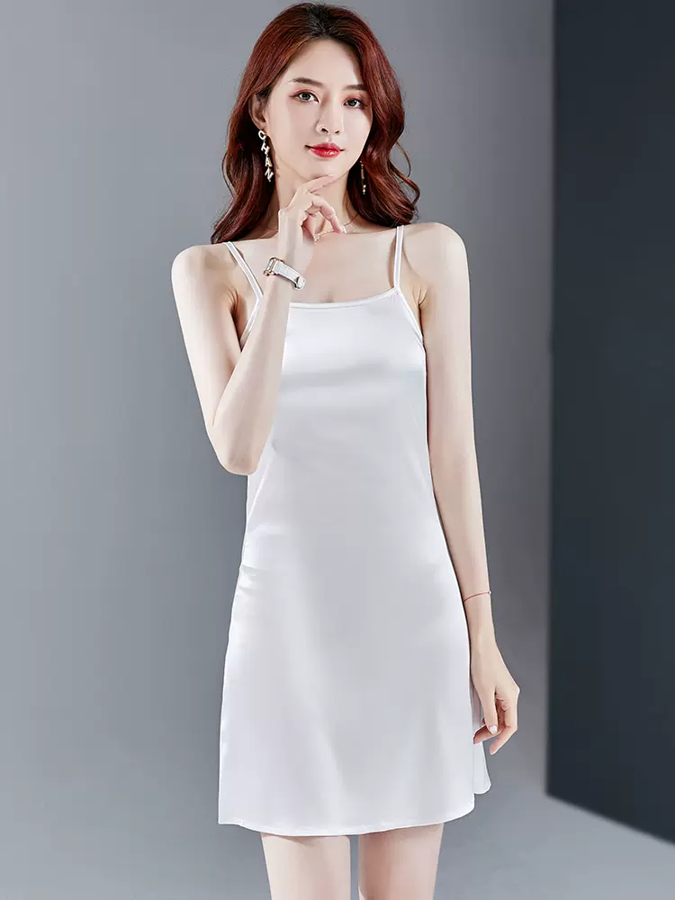 真丝吊带裙女夏内搭中长款打底裙衬裙性感外穿无袖背心连衣裙睡裙
