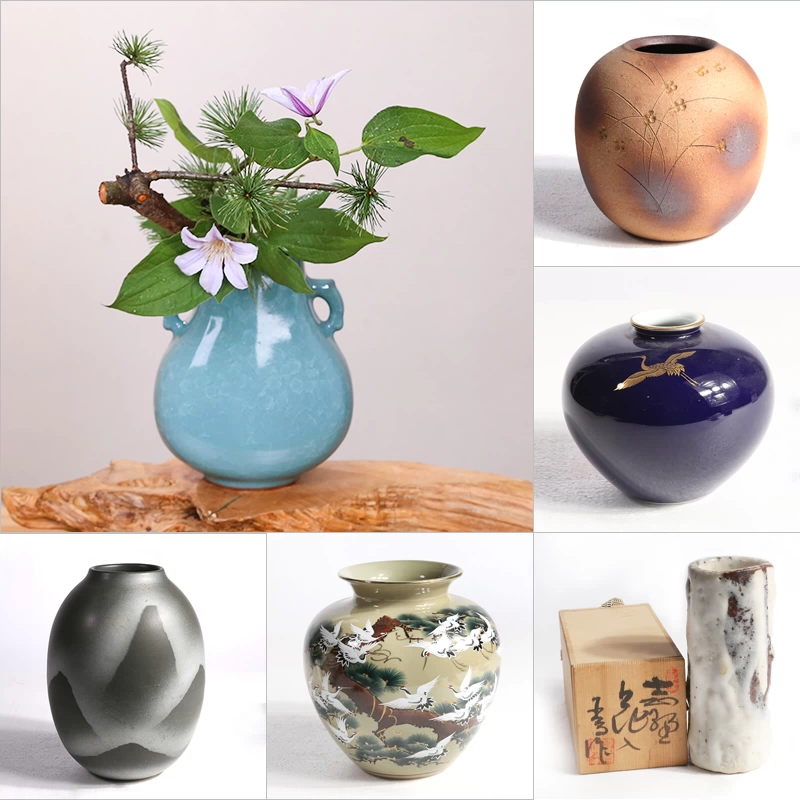 日本回流銅質花瓶禪意風格日式池坊花道插花器皿復古銅器花瓶擺飾