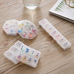 Portable Pill Box for Organizing Medication, Weekly Pill Organizer for Seven Days, Small Mini Carry-On 7-Day Weekly Pill Compartment Box