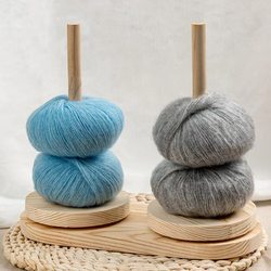 Yarn Spool Hand-Woven Winding Spool Storage Tool Auxiliary Tool That Can Rotate Wooden Frame Rotating Stand for Hand-Woven Thread