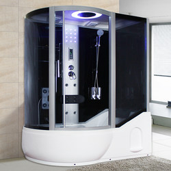 Integrated Shower Room with Whirlpool Bath, All-In-One Home Bathroom, Sauna Room with Bathtub, Dry and Wet Separation