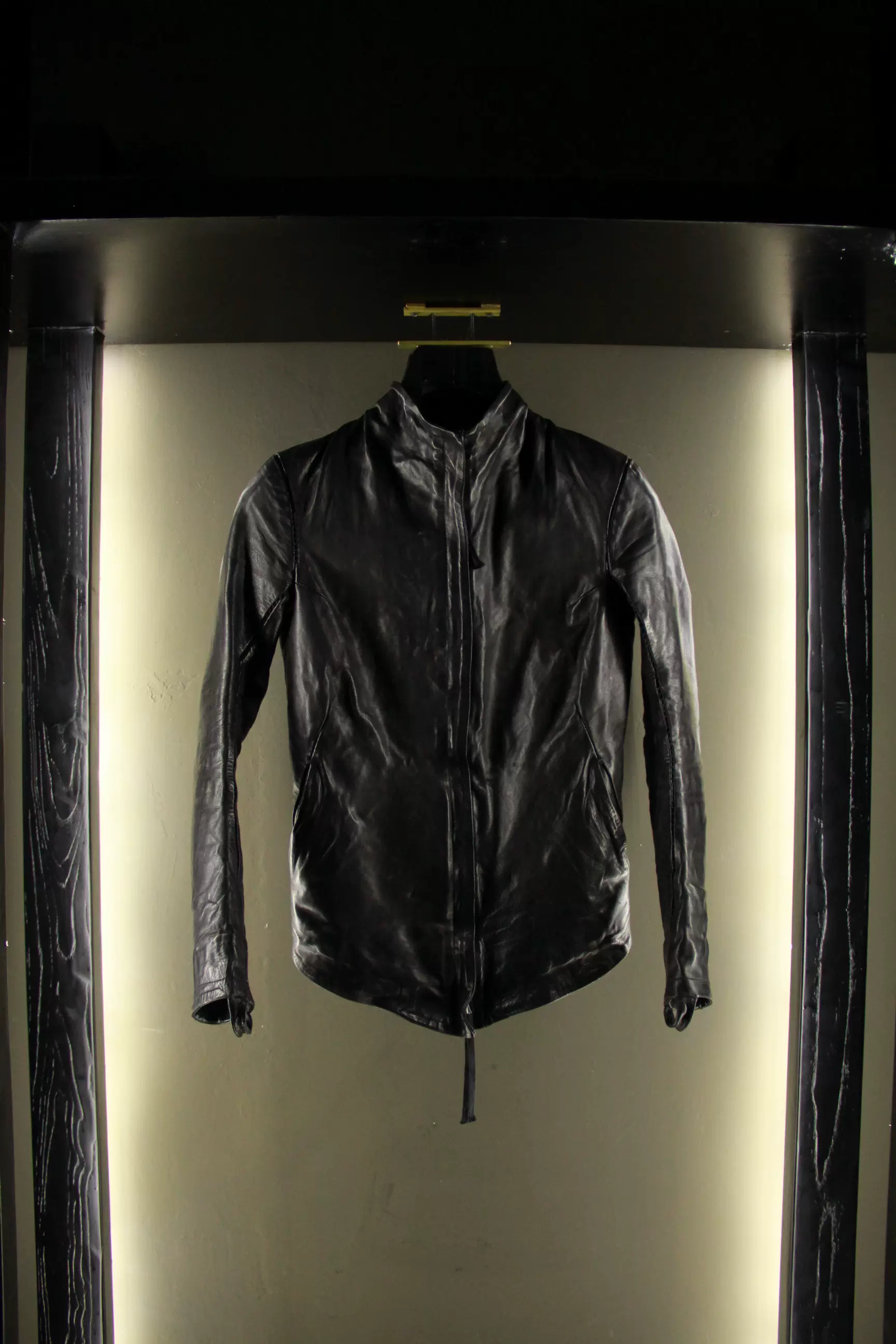 Boris Bidjan Saberi bbs 油亮马皮皮衣镂空缝线立体修身特价现货  