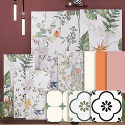 400X800 Patterned Tiles for Bathroom, French-Style Wall Tiles, Colorful Solid Color Milk White and Milk Yellow 400 Mosaic Floor Tiles