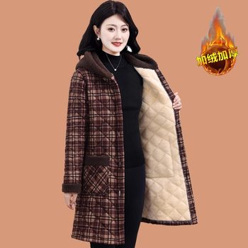 
Middle-aged and elderly woolen coat plus velvet thickened warm