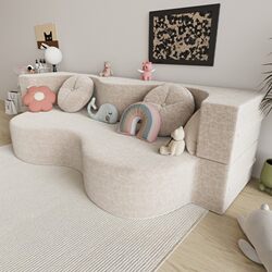 Modular Fabric Compression Sofa Bed, Foldable Dual-Use, New Model for Living Room and Bedroom, Double/Triple Seat, Tofu Block Lazy Tatami