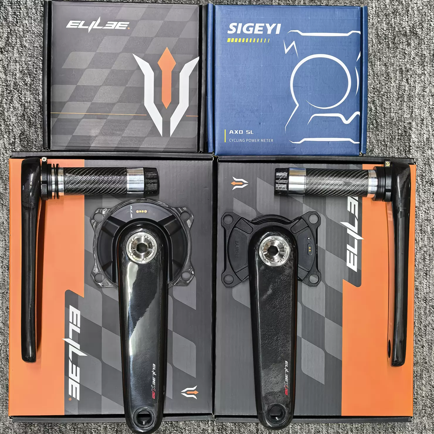 ELILEE xxe x310车队版涂装24钛轴碳纤维曲柄sigeyi功率计牙盘