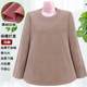 200Jin [Jin is equal to 0.5kg] Wearing middle-aged and elderly women's clothing plus size plus size mother's clothing warm bottoming shirt thickened pure cotton long-sleeved top
