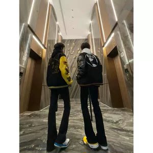 
High Street National Trend Black Scimitar Pants Summer New Style All-match Pants Men's Trendy Casual Ins Micro-Roll Jeans