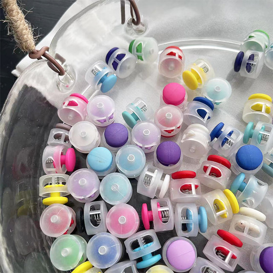 
Colorful nylon spring buckle plastic snap down jacket drawstring buckle sweatshirt hem elastic rope buckle shoelace trouser leg buckle