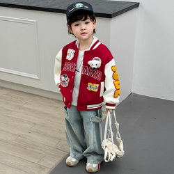 Boys' Jacket Spring and Autumn 2026 New Style Children's Clothing Cool Trendy Baby Internet Celebrity Cartoon Boy Spring Baseball Jacket
