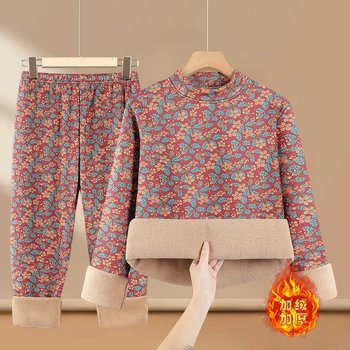 
Mom's new autumn and winter floral suit two-piece set