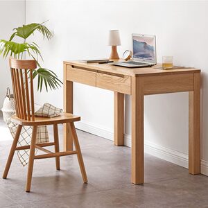 Pure wood desk oak learning table small apartment Nordic oak office desk simple modern study computer table