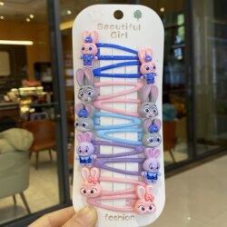 Zootopia Judy Hair Clips for Girls, Children's Bangs and Stray Hair Clips Set, Cute Bunny Side Clips, Bb Clips