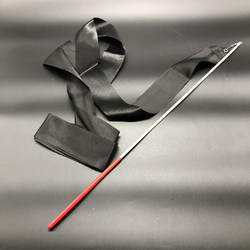 Black Solid Color Dance Ribbon Rhythmic Gymnastics Children's Colorful Stick Kindergarten Performance Props Dancing Streamer Ribbon