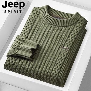 
Jeep sweater men autumn and winter round neck twist sweater pullover thickened men inner cotton sweater men