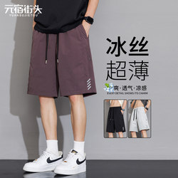 Ice Silk Quick-Drying Men's Shorts Summer Thin Purple Loose Sports Casual Outdoor Five-Point Pants Men's Outer Wear