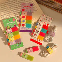 Cute cartoon coco sauce data cable organizer Velcro cable tie organizer organizes computer cables and headphone straps