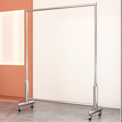 Stainless Steel Brushed Metal Clothing Store Mobile Garment Rack, Floor-Standing Coat Rack, Bedroom Coat Rack, Vintage Clothes Rack, Display Rack