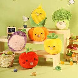 Simulated Bubble-Spitting Vegetable and Fruit Plush Toy Tomato Pendant Doll Toy Keychain Wedding Gift