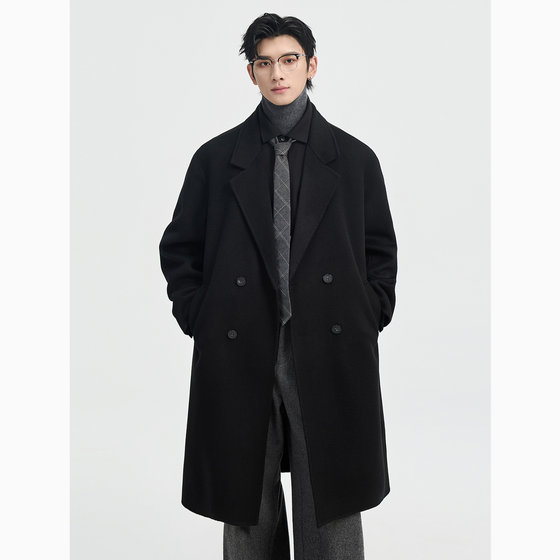 
Earl Dowle 2025 early winter handmade double-sided wool wool coat for men's mid-length warm wool coat