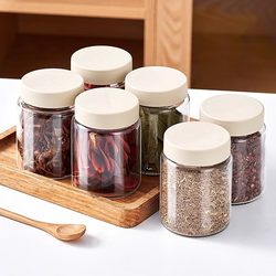 Glass Sealed Jar, Food-Grade Moisture-Proof Storage Jar, Dry Goods and Spice Storage Bottle, Snack Tea Jar, Household Seasoning Jar
