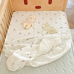 Autumn and Winter New Style A-Grade Crib Fitted Sheet, Pure Cotton, Thickened with Cotton Padding, Children's Fitted Sheet, Baby Splicing Bed Cover