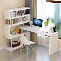 Rotating Computer Desk Corner Integrated Home Office Desk Writing Desk Combination Bookshelf Bookcase Simple Minimalist Desk