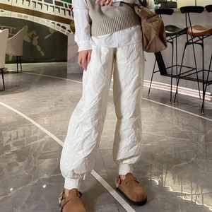 
Women's down pants wear 2024 winter new European style fashionable tying feet nine points this year's popular pants