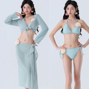 
2026 New Bikini Hot Girl Bikini Beach Vacation Photo Bali Split Four-piece Swimsuit for Women
