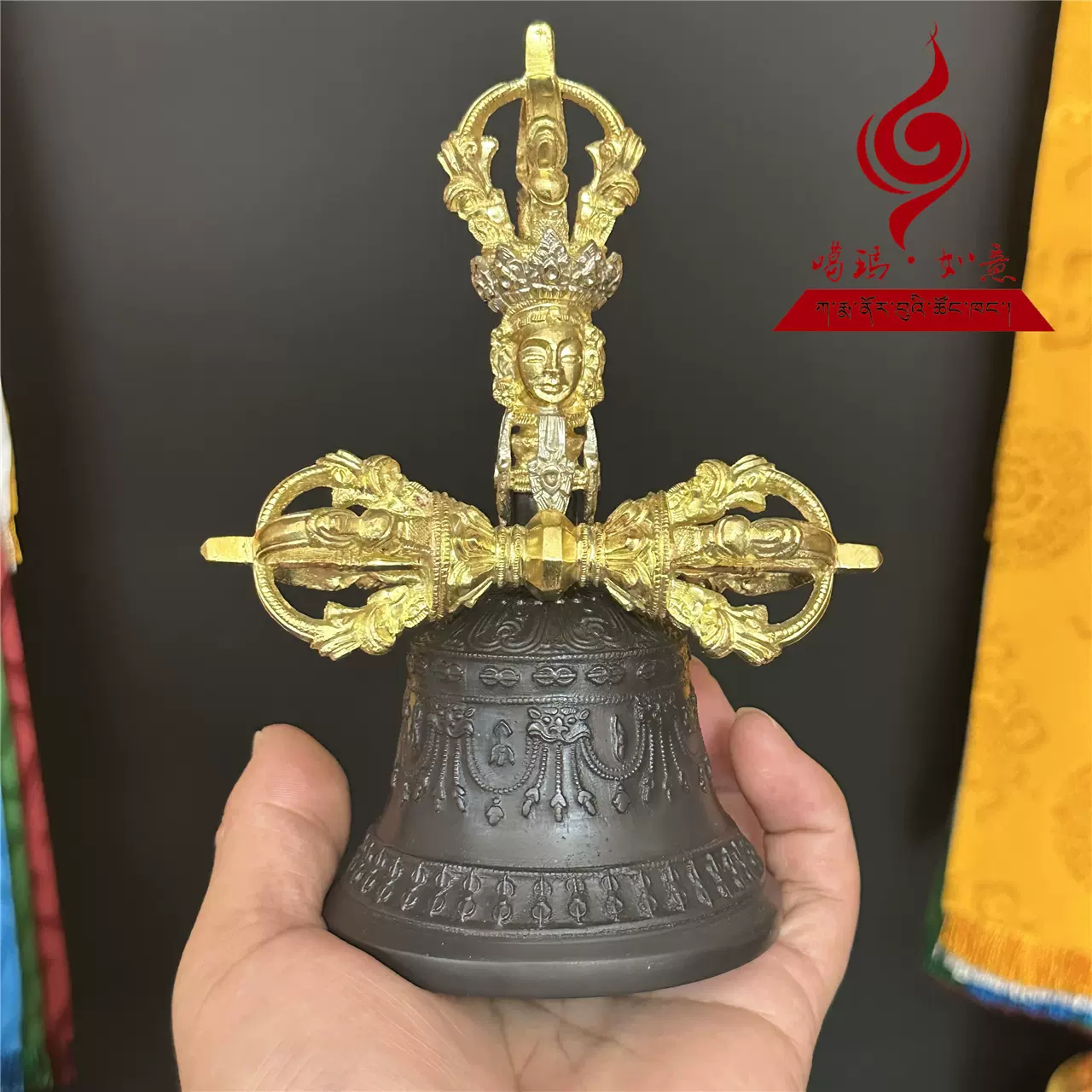 尼泊尔手工佛像吉美林巴尊者阿底峡尊者33cm全鎏金噶玛如意店