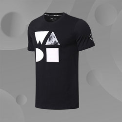 Li-Ning Men's Summer Wade Pure Cotton Comfortable Breathable Short-Sleeve T-Shirt Patterned Cultural Shirt Authentic Ahsn061