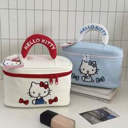 2026 New Cartoon Cat Cosmetic Bag, Large Capacity Portable Toiletry Bag, Cute Girl Makeup Storage Bag