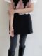 South Korea Chic autumn and winter versic sweet cotton cotton -straight love cotton pattern skirt women's high -waist A -line skirt