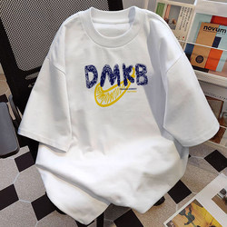 Trendy White Short-Sleeved T-Shirt for Men, Summer 2026 New Style, American Loose Half-Sleeve Top ins Trendy Brand Hong Kong Style T-Shirt