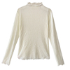 Velvet Lace Bottoming Shirt For Women Autumn And Winter 2024 New Style Foreign Inner White Fungus Edge Mesh Top | EBUY7