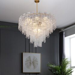 Light Luxury Living Room Glass Chandelier Modern Minimalist Dining Room Designer Creative Art Fashion Bedroom Lamp