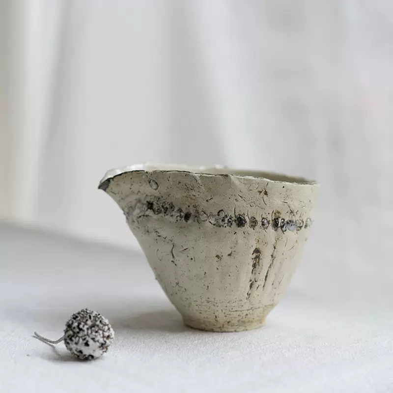 日本作家器福村龍太手作粗陶個性創意小眾公道杯片口分茶器茶具