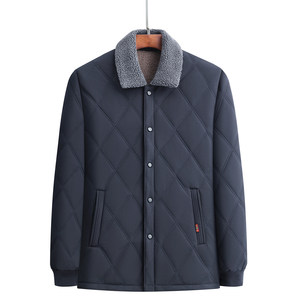 
Middle-aged and elderly men's velvet thickened cotton coat winter warm daddy lapel cotton coat