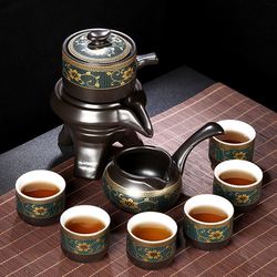 Lazy Tea Set for Home Use, Automatic Tea Brewing Device with Stone Grinder, Ceramic Teapot, Chinese Style Tea Drinking, 2023 New Model Tea Cup