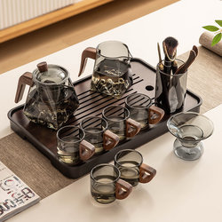 2025 New Glass Tea Set for Home Use in the Living Room, Teapot, Tea Tray, Office Reception, Tea Drinking, Anti-Scalding Teacups