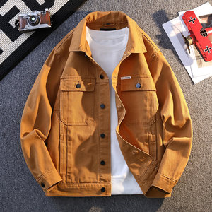
Men's casual slim 2025 spring jacket trendy retro work jacket new style teenager American denim jacket