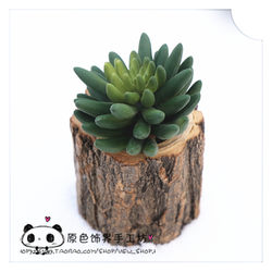Creative Original Ecological Deadwood Flower Pot Tree Stump Succulent Mini Flower Pot Zakka Pastoral Fresh Style Succulent Flower Vessel
