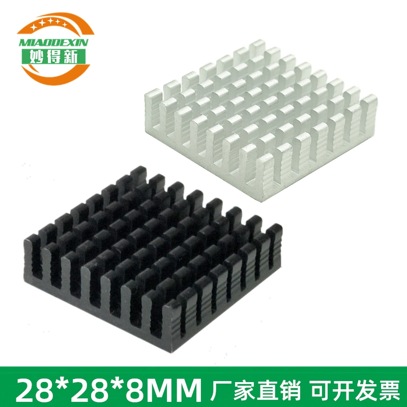 Nhôm tản nhiệt hồ sơ 28*28*8 chip tản nhiệt khuếch đại công suất tản nhiệt anodized nhà sản xuất bán trực tiếp