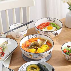 Personal-Use Ceramic Noodle Bowl for Home Use, Large Soup Bowl, Rice Bowl, 2025 New Model, High Aesthetic Value, Large Bowl