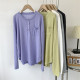 Button pocket design sense snowflake round collar long sleeve sunscreen female purple loose, lazy style pure color air -conditioned shirt female