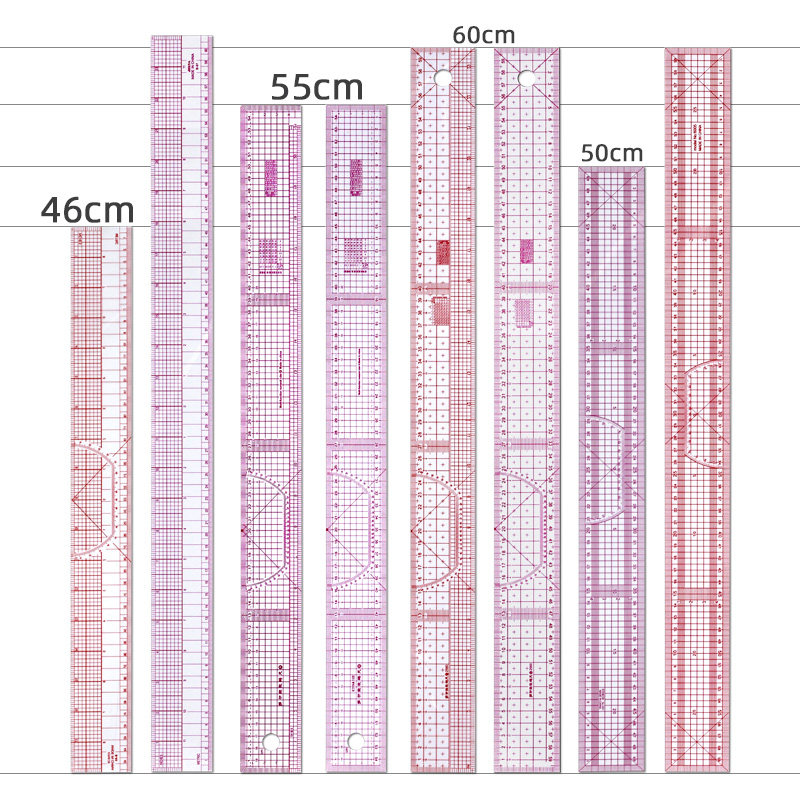 등급 자, 의류 절단 패턴 제작 및 제판 도구 길이 45-60CM, 다기능 내장 스케일-