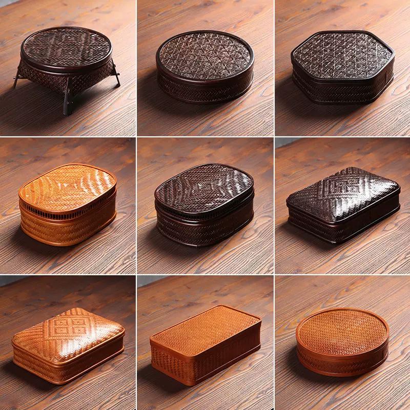 民国　朱漆竹编盒 民国 朱漆竹编盒 民国朱漆竹编盒