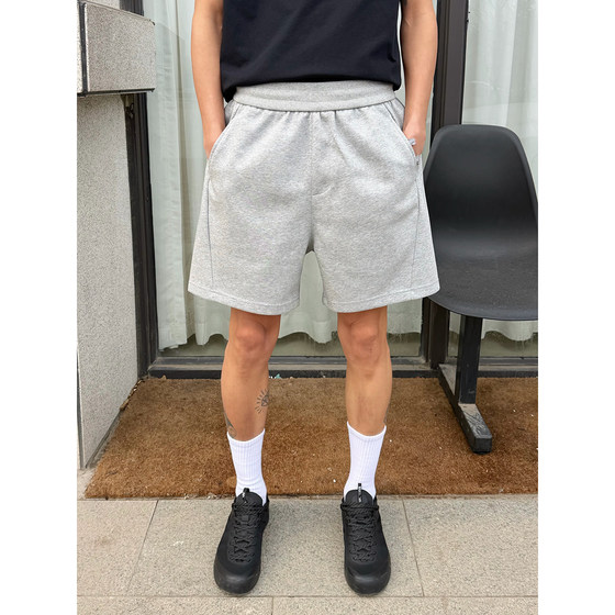 
BurnBro American retro deconstructed silhouette all-match sports shorts for men and women loose casual solid color five-point pants