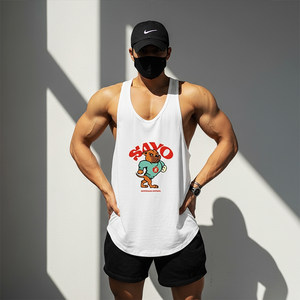 MCPW I-shaped vest men's fitness training sleeveless t-shirt sports vest sweat-absorbent muscle top 240302E